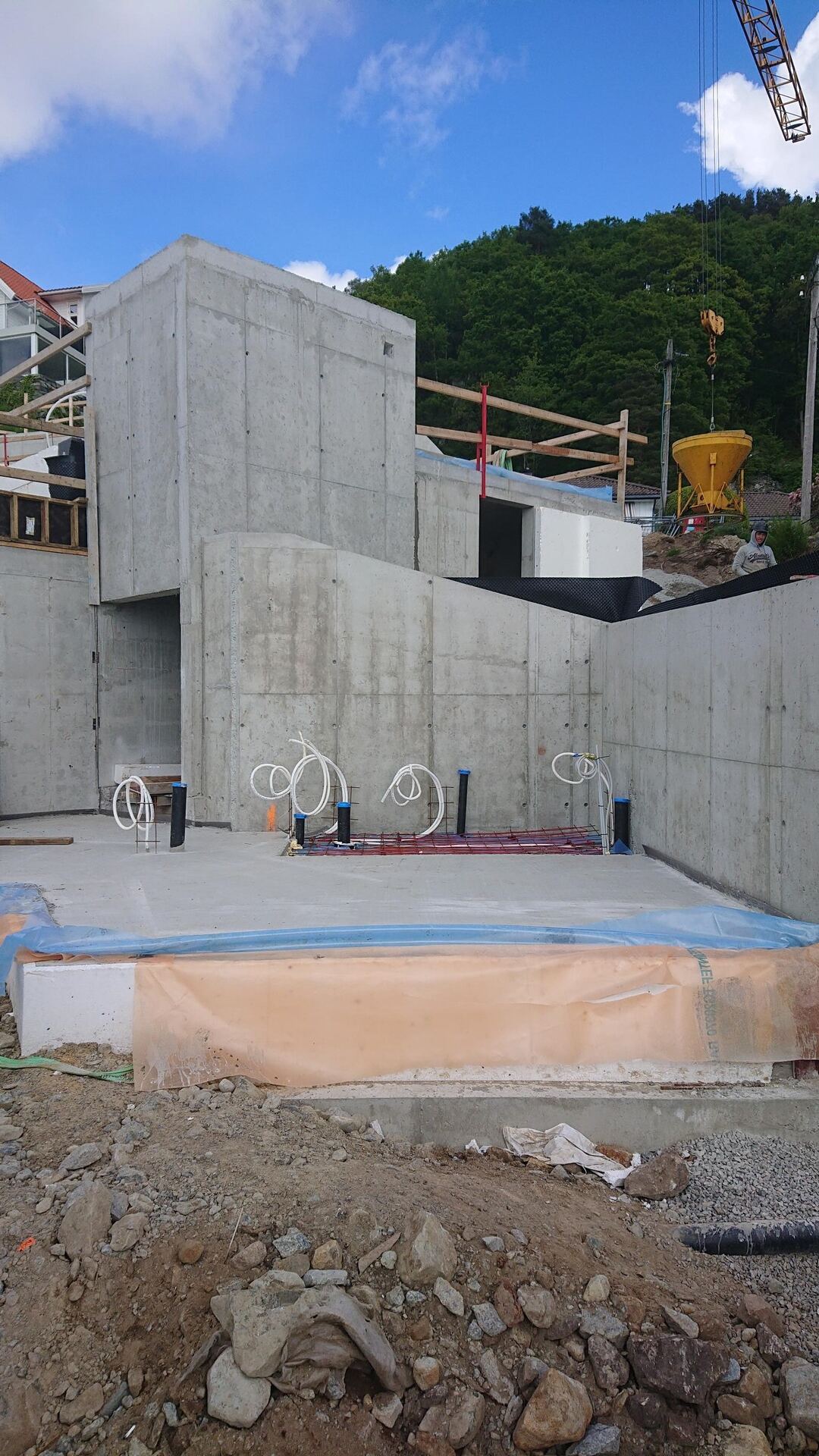 Stedstøpte betongvegger og murer i Daleveien, Sandnes